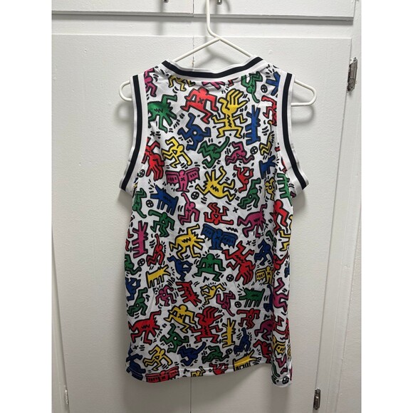 RARE Keith Haring Jersey Urban Outfitters Size Medium Rainbow - Picture 3 of 4